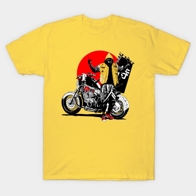 red neo samurai T-Shirt by Titiartist 